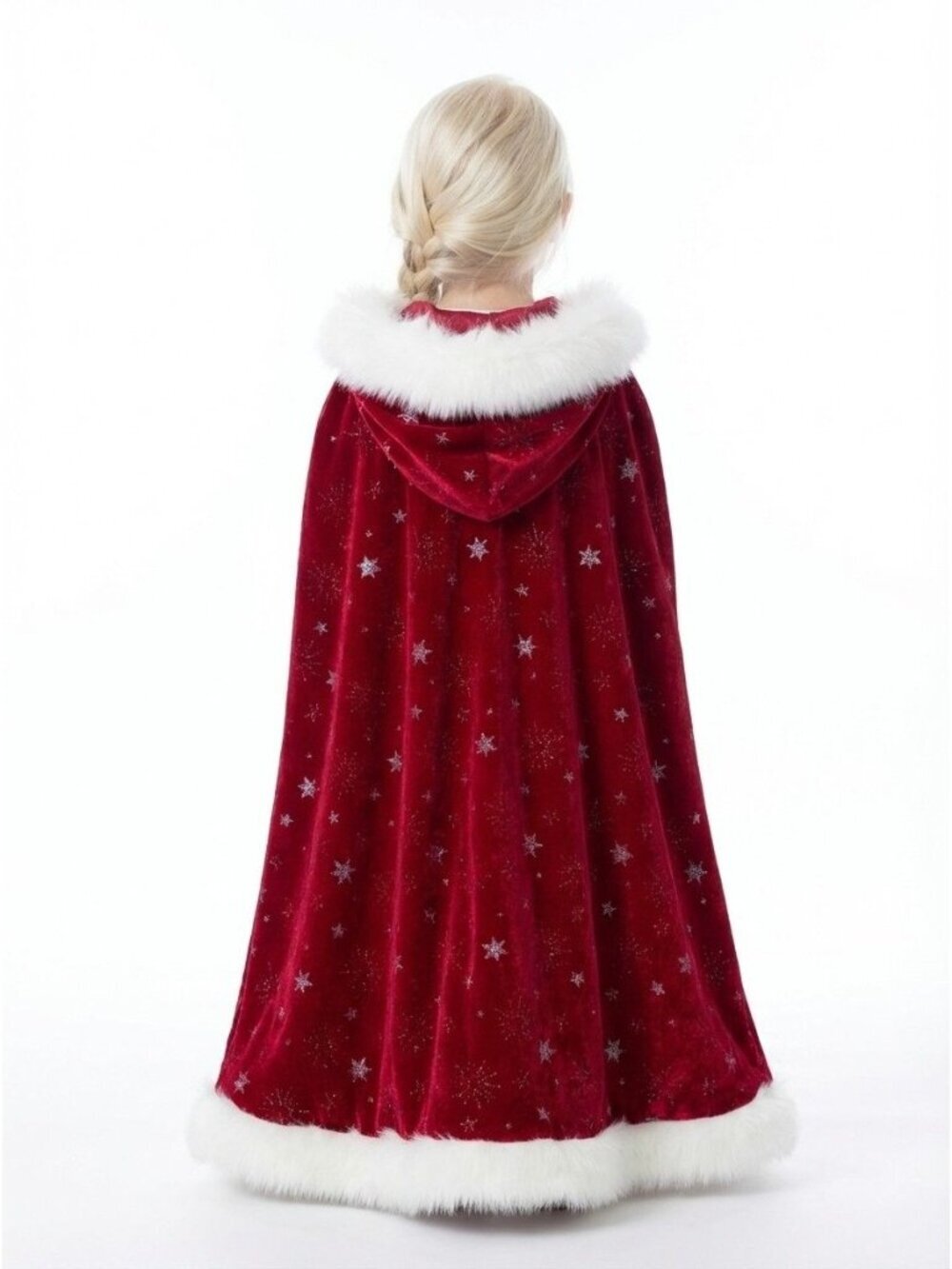 Girls Red Winter Princess Inspired Cape